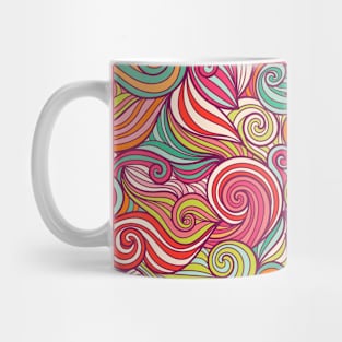 Whimsical Retro Pastel Wave Pattern Mug